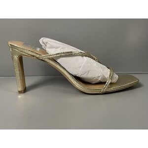 Dv Dolce Vita Shoes Womens Size 9.5 Gold Starlit Metallic Thong Heels Sandals